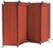 QUICK STAR 2 Stück Paravent 4 Teilig 165 x 220 cm Stoff Raumteiler Trennwand Balkon Sichtschutz Stellwand Faltbar Rotorange RAL 2001