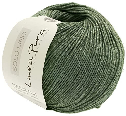 LANA GROSSA Solo Lino | Leinen-Look | Handstrickgarn aus 80% Leinen Viskose & 20% Leinen | 50g Wolle zum Stricken & Häkeln | 120m Garn FB20
