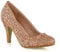 Womens Bridal Wedding Low Heel Sparkly Prom Party Court Shoes Size 3 4 5 6 7 8 (UK 5 / EU 38 / US 7, Rose Gold Glitter)