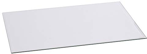 FIREFIX 1950/V - Placa de suelo de cristal (protección contra el calor), placa de suelo rectangular (800 x 600 mm), cristal transparente de 6 mm de grosor (vidrio de seguridad ESG) con corte facetado