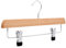 VR7 - Wooden Hangers - Pack of 5, Space Saver Wooden Hangers for Clothes with Metal Trouser & Skirt Clamps - Pine