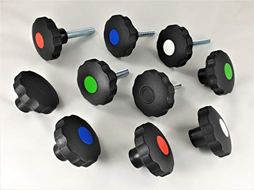 4 Stück Ø64mm Sterngriff rot mit M8 Mutter
