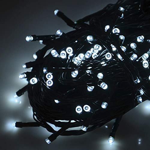 HomeZone 200 Bright White LED Battery Powered Fairy Lights - Christmas Tree, Indoor/Outdoor, Window String Lights