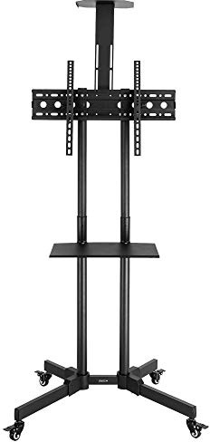 Bonnlo Mobile TV Stand,TV Mobile Cart with Shelf for 32-70 inch Plasma/LCD/LED Screen,Weight Bearing 60kg Maximum VESA 400×600 Up and Down Adjustable 15° with Pulley Tray Camera Bracket