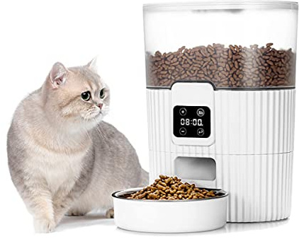 Tierisch Smart Futterautomat für Katze mit Zeitschaltuhr, automatischer Futterspender 3L, Dual-Stromversorgung