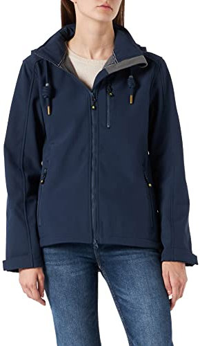 Ankerglut Damen Mit Abnehmbarer Kapuze Gefüttert Übergangsjacke Windbreaker #Ankerglutfreude Softshelljacke, Navy, 52 Große Größen EU