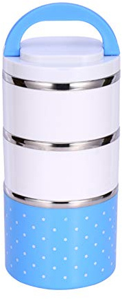 Stackable Bento Lunch Box, 3 Layer Thermal Lunch Box Hot Food Container Insulated Heating Stainless Steel Multi Layered Leakproof Storage Container for Adults Man Women