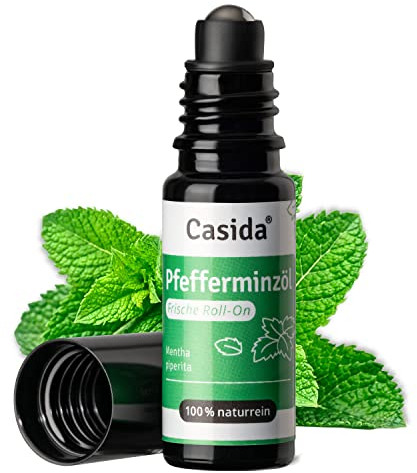 Casida® Roll-On de Menthe Poivrée - clarifiant, soulage des maux de tête - huile parfumée, huile essentielle pour l'aromathérapie à toujours prendre avec vous - la qualité des pharmacies - 10 ml