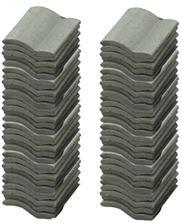 60 Pieces Roof Tiles Dollhouse Decoration 1/16, Gray S Shape