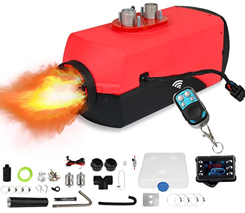 Yakimz 12V Diesel Lufterhitzer 5KW Heizung, Luftheizung Air Diesel, Luft Dieselheizung, -40 ℃ - +50 ℃ Arbeitstemperatur, mit LCD, 1 Luftauslass, Schalldämpfer