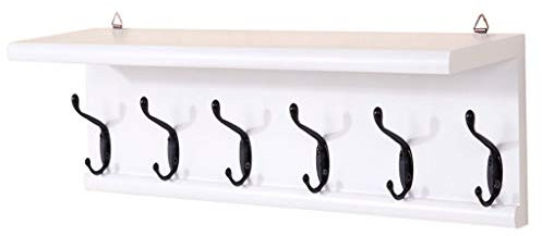 Trjgtas Porte-Manteau Stand sur Pied Porte-Manteau, Crochet Mural Flottant Porte-Manteau Cintre en Bois for Salon Chambre Porche Café Bar Boutique Salon De Beauté Réception Gain De Place 60x15x15cm