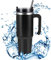 Cliplanyard Travel Mug, 30oz Stainless Steel Coffee Mug Travel Tumbler with Straw Lid and Handle, 900ml Portable Double Wall Vacuum Insulated Coffee Mug for Cold and Hot Drinks (Black)