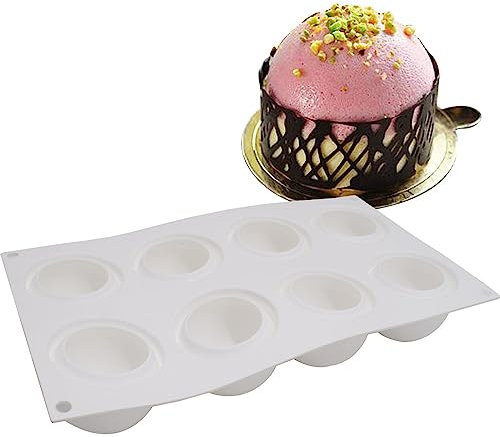 Accessori e strumenti da forno Stampo in silicone per cioccolatini e torte in silicone a forma di sfera 3D a mezza sfera per caramelle e tartufi (rotondo D _ 11,88 x 6,96 x 1,243,8 cm)