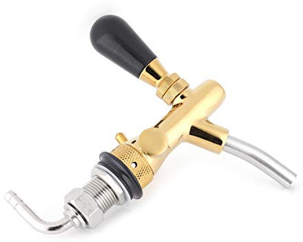 Dispensador de Servidor de Cerveza, Grifo de Cerveza para el Hogar, Servidor de Cerveza de Barril, Servidor de Cerveza G5/8, Control de Flujo Ajustable de Acero Inoxidable (Oro)