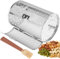 Rotisserie Basket for Tower Air Fryer 360° Rotating Grill Cage with Silicone Brush Stainless Steel Grill Roaster Oven Round Rack Basket Air Fryer Grilling Basket for Coffee Beans BBQ