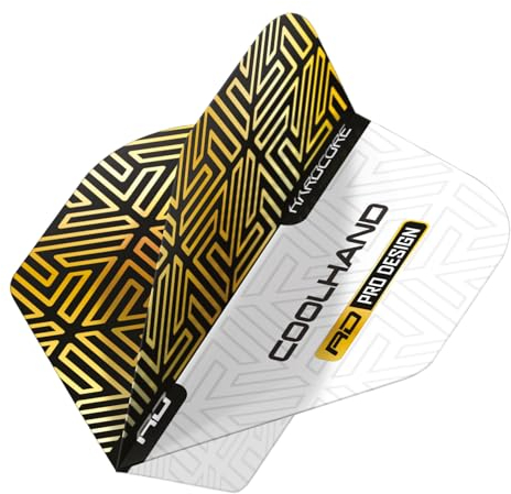 RED DRAGON Hardcore Premium Luke Humphries Gold und Weiß Standard Dartflug - 3 Set pro Packung (insgesamt 9 Dart-Flights)