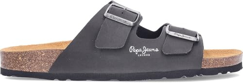Pepe Jeans Sandales Bio Double Velour Noir