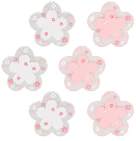 FRUHLING Sakura Lot de 6 dessous de verre antidérapants lavables pour boissons, café, thé, tasses