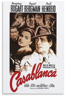 TPLLPK Casablanca Filmposter, dekoratives Gemälde, Leinwand, Wandposter und Kunstdruck, moderne Familienschlafzimmer-Dekoration, Poster, 20 x 30 cm