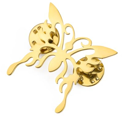 Dreamtimes Gold Schmetterling Brosche Pins für Frauen Insekt Pin Anstecknadel Sicherheitsnadel Cute Butterfly Form Korsagen Broschen Dekoration