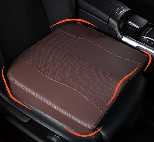 Lofty Aim Sitzkissen Auto, Komfort Memory Foam Autositzkissen für langes Fahren - Linderung von Ischias- und Rückenschmerzen, Autositzkissen für Fahrer, Bürostuhl, Rollstuhl (Klassisches Braun)