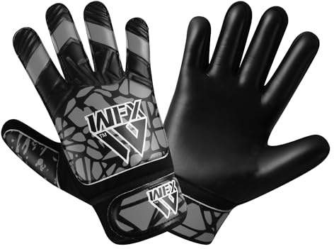 WFX Fußballtorwart-Handschuhe für Kinder – Fußballtorwart-Handschuhe mit doppelter Handgelenksunterstützung, Latex-Fingerschutz, rutschfeste Handfläche, Wirbelsäulenschutz