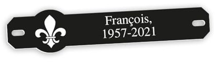 Inter de Grabschild, personalisierbar, Motiv: Lilie, Größe: 14 x 3 cm, Schwarz