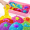 sikmcle kinetischer sand，Rainbow zaubersand Playset，Enthält 3500g kinetischen Sand in sieben Farben und eine Aufbewahrungsbox für kreative spielsand für drinnen (Rosa)