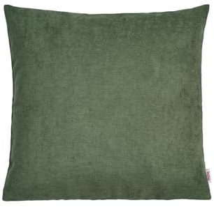 beties Farbton-Serie Kissenbezug ca. 40x40 cm Premium Uni Kissenhülle aus deutschem Unternehmen, Chenille-Haptik in Raumausstatter Qualität - oliven-grün