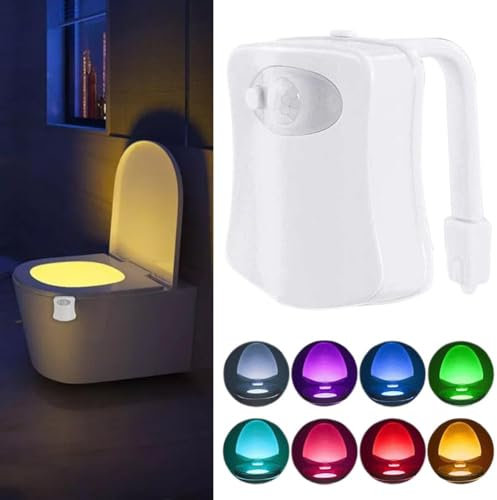 Toilet Light Motion Sensor,Lights Inside Toilet,Toilet Color Changing Inside Toilet Bowl Night Light,Rechargeable Motion Sensor Activated LED Night Light,Cool Stuff Bathroom Accessories