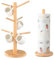 Bafeil Mug Tree and Kitchen Roll Holder Set, Wooden Mug Trees 6 Mugs Stand & Free Standing Paper Towel Holder Eco-Friendly for Kitchen Countertop Counter Storage Rack