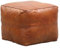 Marrakesch Vintage Sitzkissen Hocker inklusive Füllung und aus echtem Leder | Pouf Sitzhocker Fjord in Cognac Braun 45cm groß | Fußhocker Sitzsack als Skandinavische Schlafzimmer Wohnzimmer Deko
