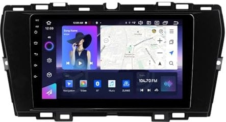 Double Din 9 inch Android 14 Car Stereo Radio for SsangYong Tivoli 2019-2021 with Wireless Carplay AHD Backup Camera Bluetooth Steering Wheel Controls GPS Navigation(T700 [8+256G])