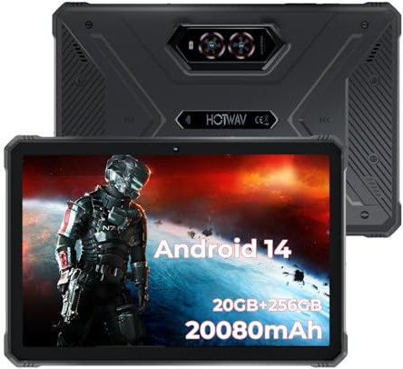 HOTWAV R9 Pro Tablets 11 Pulgadas (2025), 20GB+256GB (TF 2TB), 20080mAh, Tablet Rugerizada 2K, 64MP+16MP Octa-Core, Android 14 Tablet WiFi 6 + 4G LTE, Face ID/OTG/GPS/ IP68/IP69K