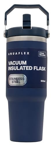 iN Stainless Steel Water Bottle with Straw 12hr Vacuum Insulated Tumbler and Lid - BPA-Free, Quencher, Spill-Proof, Hot/Cold Drinks - Dishwasher Safe (Navy)
