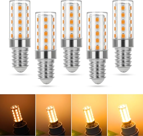 E14 LED Dimmbar Lampen,Warmweiß 2700K,3.5 W 350LM Glühbirnen,5 Pack | AC 230V,Ersatz 30-35W Glühlampen,350LM Maiskolben,Energiesparlampe Edison-Schraube,Kerze Leuchtmittel für Heimbeleuchtung