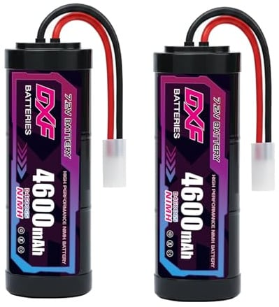 DXF 7.2V NiMH Akku 4600mAh 2 Pack RC Batterie für 1:10 RC Auto Truck Boot Rennwagen Geländewagen Flugzeug Hubschrauber Modellbau Hobby Fernbedienung Fahrzeug Kein Memory-Effekt