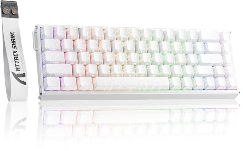 ATTACK SHARK X68MAX HE Wired Rapid Trigger Mechanical Creamy TKL RGB Gaming Keyboard with Full Aluminum CNC,8K Polling,0.005mm Accuracy,Hall Effect Magnetic Switch,NKRO,Driver for PC(White Contour)