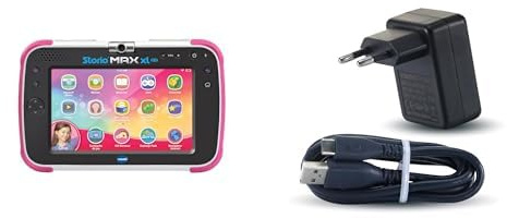 VTech - Storio Max XL 2.0 Rose, 3 Ans à 11 Ans - Contenu en Français + Adaptateur Secteur Chargeur USB-C