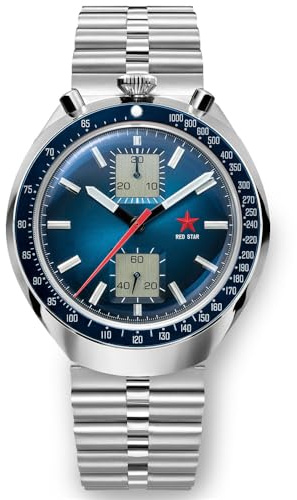 Red Star Bullhead Chronograph Herren Super Luminous 1963 ST1901 Uhrwerk 3D Bubble Mirror Pilot Mechanische Armbanduhr