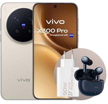 vivo X300 Pro 5G – Triple Caméra ZEISS 200MP + 50MP + 50MP, Téléobjectif APO Professionnel, Écran AMOLED LTPO 6,78″ 120Hz, 16Go RAM + 512Go ROM, Dimensity 9500, IP68/IP69, Charge 90W (Dune Brown)