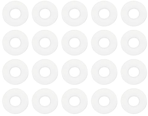 PATIKIL 20Pcs Arandela Plana Silicona M4 4mm DI 10mm De 1.5mm Gros Blanco | O-Ring Junta De Sellado Espaciador, Para Grifo Tubería Manguera De Agua Manijas De Puerta