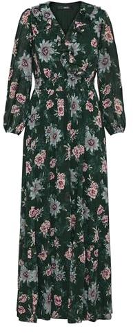 zero Damen Maxikleid Langarm mit Blumen