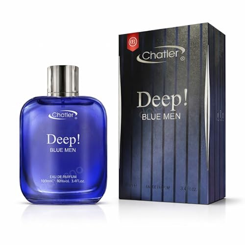 Chatler Deep Blue Men Parfüm Eau de Parfum 100ml Herren Parfum Duft Orientalisch Frisch Süß Lavendel Bergamotte Tonkabohne Moschus Amber Sandelholz Langanhaltend Männer Duft Elegant Alltag Büro