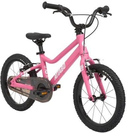 ATTABO Ease 16 Kinderfahrrad 6,4 kg Gen 2 – leichtes Alu-Fahrrad – 16 Zoll – für Kinder von 4–6 Jahren (Rosa)