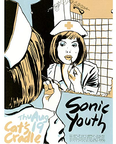 Bumblebeaver Music Concert Advert Sonic Youth Cat's Cradle USA FINE Art Print Poster Musik Konzert Werbung Jugend Werbung Vereinigte Staaten von Amerika Kunstdruck