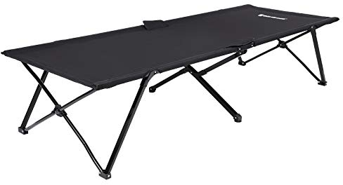 SONGMICS Feldbett, klappbar, Campingbett, Gästebett, Metallrahmen, 206 x 75 x 45 cm, bis zu 260 kg belastbar, Reisen, Outdoor, schwarz GCB25H