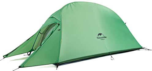 Naturehike Cloud up 1 Person Rucksack Zelt Leichtes Camping Wandern Kuppel Zelt für 1 Mann(Grün Upgrade 210T)