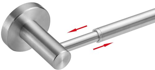 BESy Adjustable 15 to 26 inch Single Bath Towel Bar for Bathroom SUS304 Stainless Steel Towel Holder, Wall Mount with Screws Hand Towel Bar Rod Hotel Style, Brushed Nickel