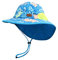 Pesaat Baby Sonnenhut Mädchen Mit UV-Schutz Sonnenmütze Baby Junge Mit Nackenschutz Sommermütze Kinder Babymütze Sommer(Dinosaurier-Königsblau, Gr.3-12Monate(44-48))